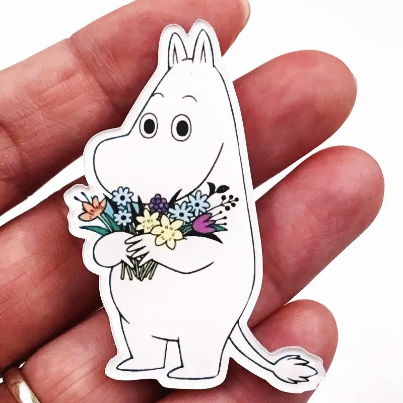 

1Pcs Cute Cartoon Acrylic Kawaii Hippo Flower Horse Brooch Clothes Backpack Icon Badges Decoration Brooches Pin Kids Gift