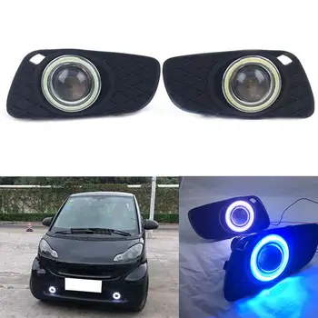 

For Smart Fortwo 2009-2011 Front Bumper Fog Light Cover Grille Angel eyes A