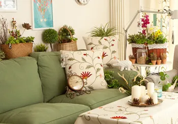 

Rustic Style Handmade Emroidered Beautiful Daisies Sofa Back Cushion Cover Comfortable Cotton Linen Cushion Cover
