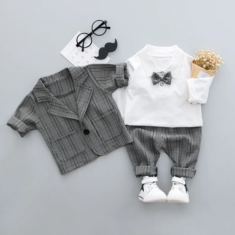 Baby Boys Clothes Tuxedo Suit For Wedding Party Child Birthday Blazer ...