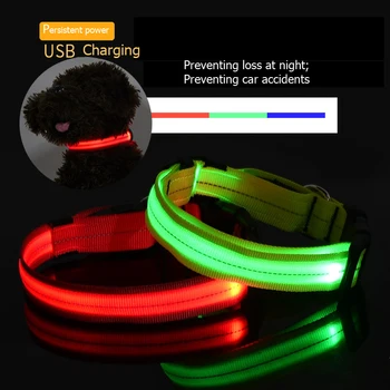 

New Pet Dog USB Charging Collar LED Light Night Anti-lost Anti-car accident Charging Dog Collars Luminous Safety Supplies
