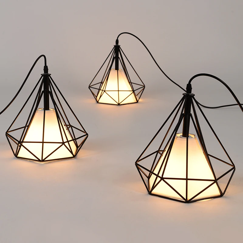 Free shipping American vintage cage pendant lights EU warehouse Black