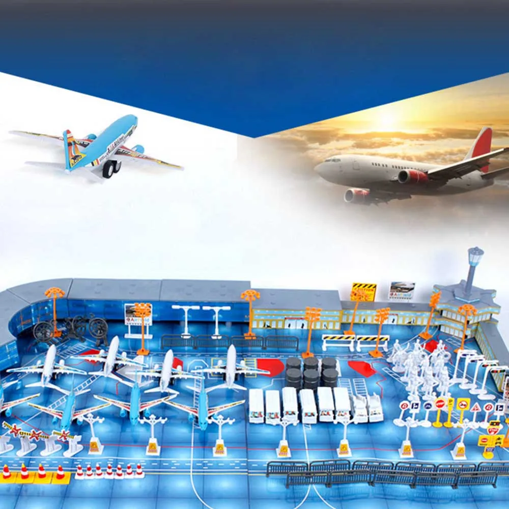 200 шт. модель самолета наборы игрушек аэропорт собранные игрушки Моделирование аэропорта сцена обучающие игрушки для детей