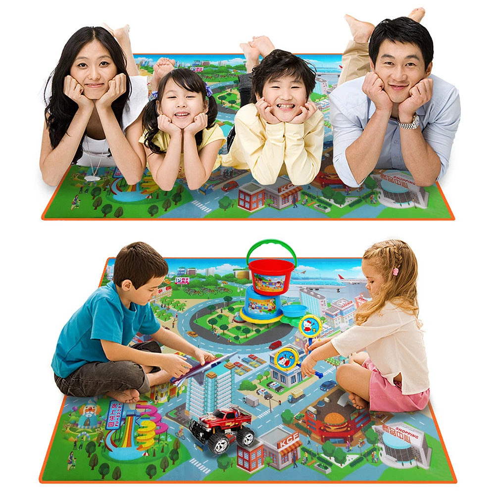 

Baby Play Mat 120CM Waterproof Foldable Climbing Infant Route Map City Town Crawling Pad Mat Children Outdoor Picnic Toy Carpet
