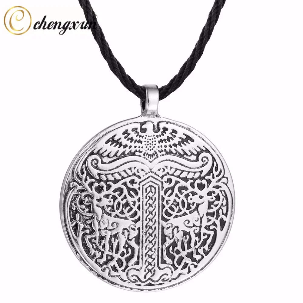

CHENGXUN Cleveland State Vikings Alumni Necklace Tree Pendant Raven Pagan Ghost Animal Infinite Knot Men Collier