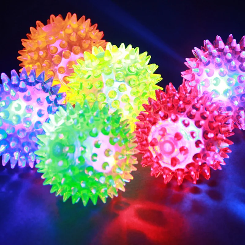 Colored Flash Elastic Massage Ball Light up Toys Children Gifts 5 5cm