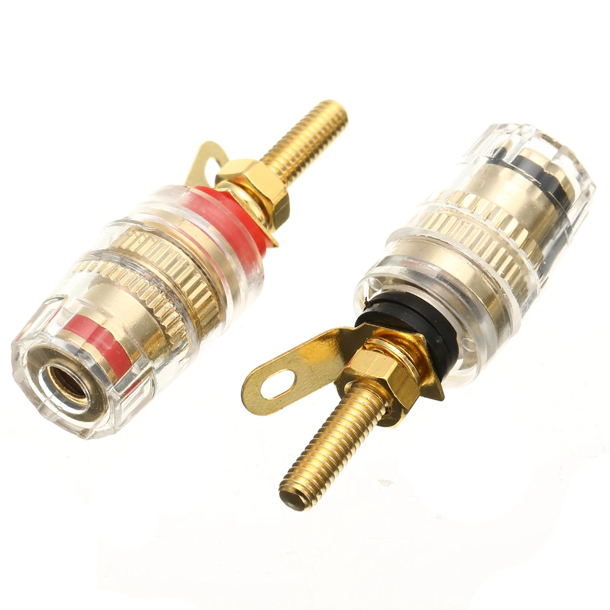 8pcs/lot 42mm Gold Plated Speaker Terminal Binding Post Amplifier Connector Suitable for 4mm Banana Plug
