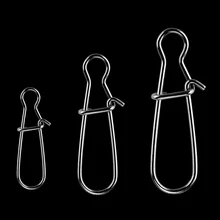 Ходьба рыбы 50 шт./лот зацеп оснастки из нержавеющей стали Рыболовный баррель поворотный безопасности защелки крюк приманки аксессуары разъем защелки Pesca