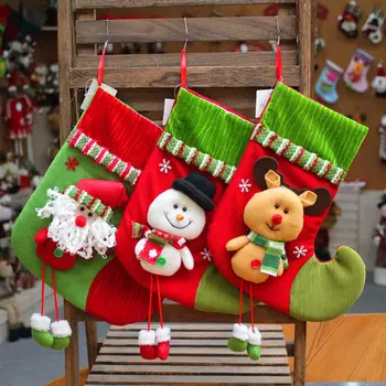 

Christmas Bag Santa Socks Candy Gift Bag Ornament Party Xmas Tree Hanging Decoration Children Gifts Christmas Gift