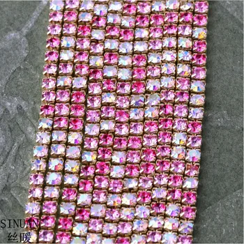 

SINUAN Rhinestone Cup Chain Sew-On Strass Cristal Ss10 Crystals Stone For Crafts Garment Tape Rhinestone Beads Diy Accessories