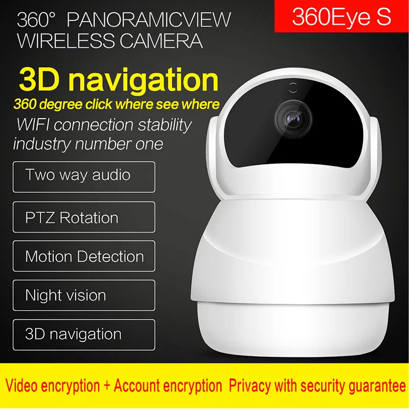 

Mini IP Camera 1080P HD Night Vision 360 Degree Home Security Indoor WiFi Wireless Cameras LCC77