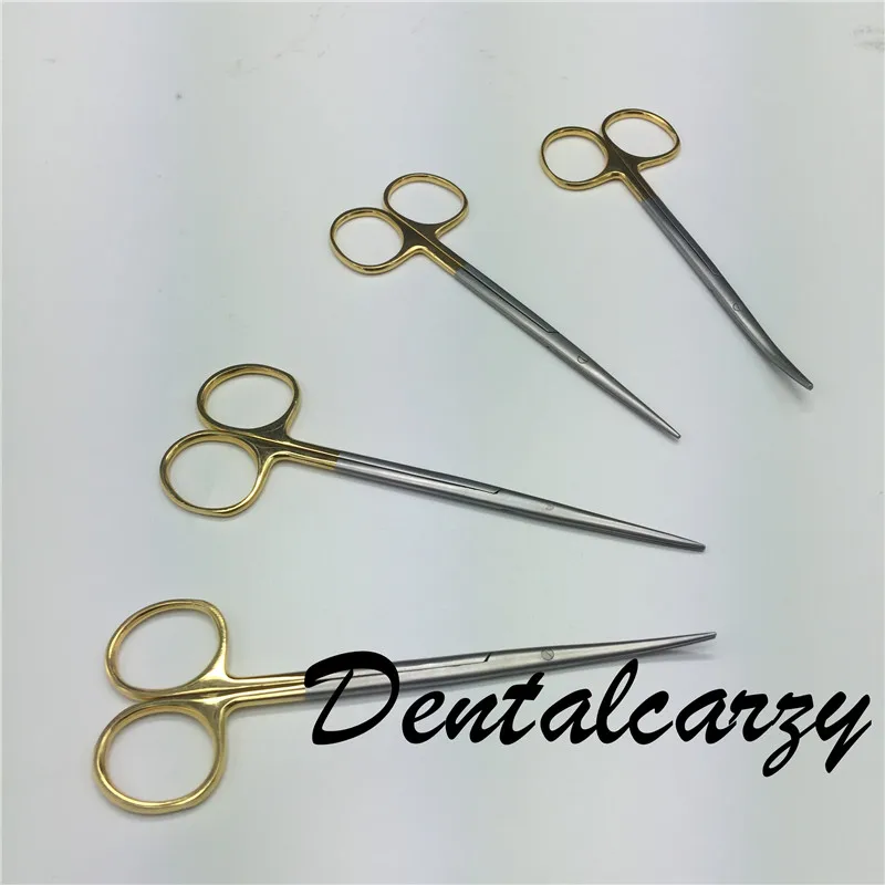 Lidar com Tesoura sem Ponta de Cirurgia Instrumento de Cirurgia Ouro Oftalmológica Plástica Cosmética Ferramenta Pálpebra Dupla Tesoura 12.5 - 14 Mod. 1254819 2 Instrumentos p pálpebra