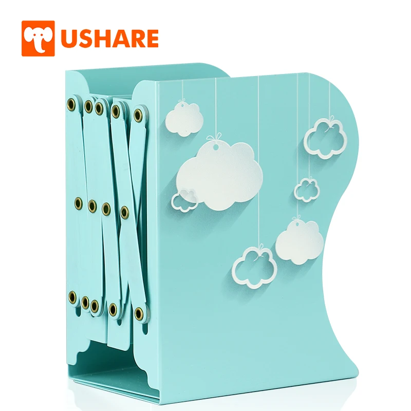 

USHARE Iron Bookends 3D Solid Cloud Pattern Book holder Adjustable Book ends For Shelves Desk Accessories & Organizer For Kids