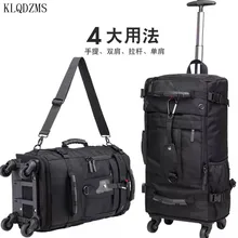 KLQDZMS band cabin luggage bag men women rolling luggage trolley travel suitcase on wheels Waterproof oxford wheeled travel bag