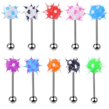 Alisouy 1 шт из медицинской стали; Штанга Кольцо-пирсинг в язык силиконовые спиральные украшения для пирсинга перегородка ухо пирсинг промышленно производимые ювелирные изделия для пирсинга