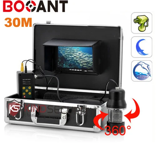 

30m 360 Degree rotation SONY CCD PTZ Underwater video Camera with 7 Inch LCD moniot box Freeship