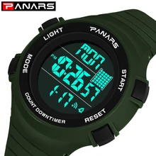 PANARS мужские спортивные цифровые часы, водонепроницаемые часы для дайвинга, светодиодный дисплей, мужские часы с будильником, часы для альпинизма, наручные часы с хронографом