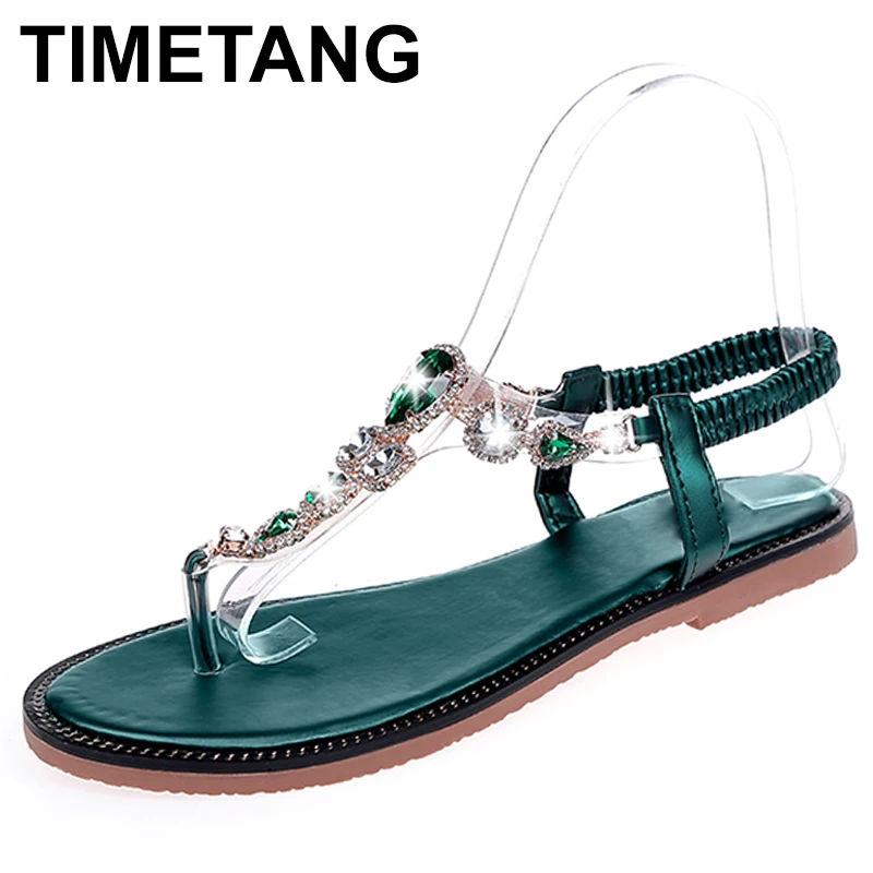 TIMETANG 2018 Последняя Мода Стразы летние женские резиновые сапоги Женские босоножки