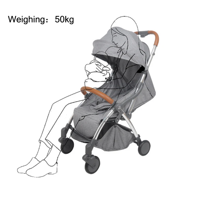 Детская коляска, переносная Складная коляска для сидения, светильник, тележка с автоматическим складыванием и закрыванием, детская коляска