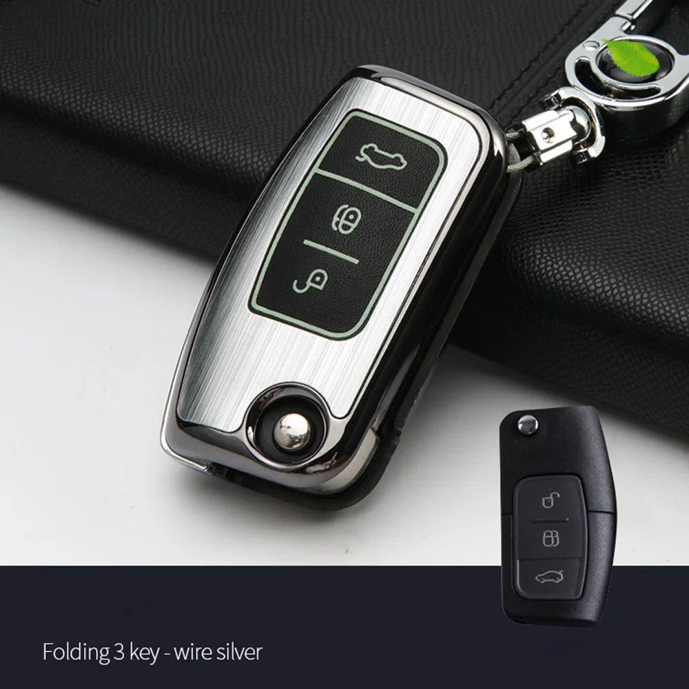 

ABS material Aluminium Alloy Car Key Case Cover Car Key Bag for Ford Fiesta Focus Mondeo Ecosport Kuga 2016