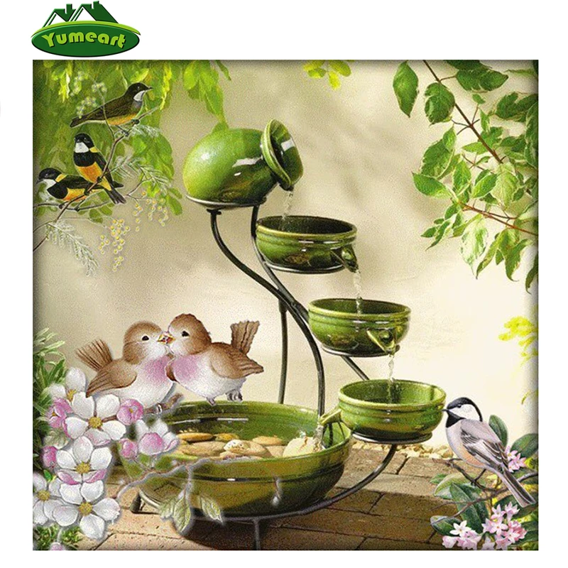 

Resin Crafts Mosaic Pasted Painting Diy Embroidery Diamond Painting Animal Birds 3D Cross Stitch Kits Water Landscape Room Decor