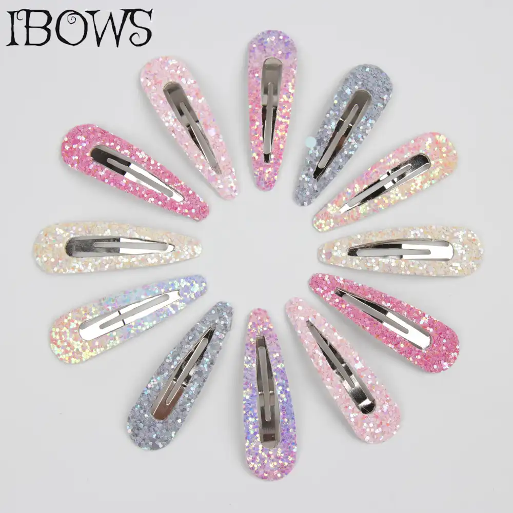 5/6/7/10/12pcs/Set Glitter Hair Clips 