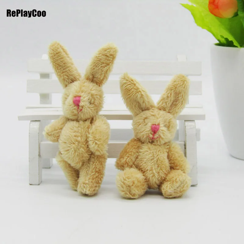 

10Pcs/Lot Kawaii Mini Bunny 8CM Plush Toys Cute Rabbit Soft Stuffed Animal Toys Small Pendant By Phone Gifts For Wedding 02402