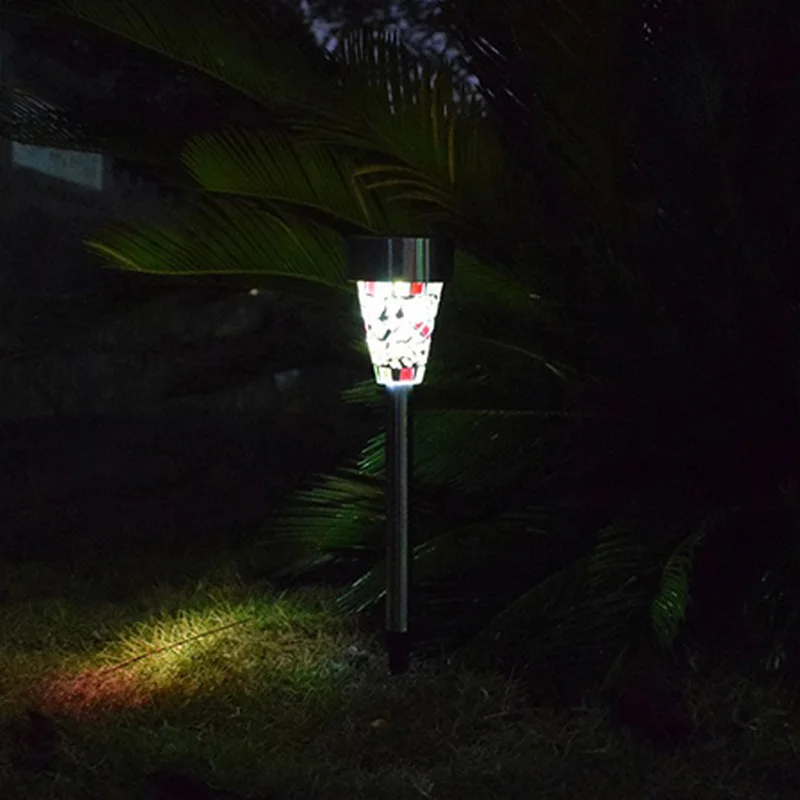 LED Solar Lamp Outdoor Mosaic LED Solar Lawn Light For Garden Decoration Outdoor Waterproof IP65 Bollard Solar Stick Lights  (8)