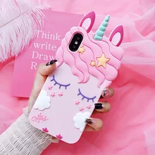 3D Mode Kartun Pink Unicorn Lembut Silicone Kasus Untuk Samsung Galaxy S9 S8 ditambah Tepi J1 J3 J5 J7 2016 2017 A8 S6 S7 Ditambah 2018(China)