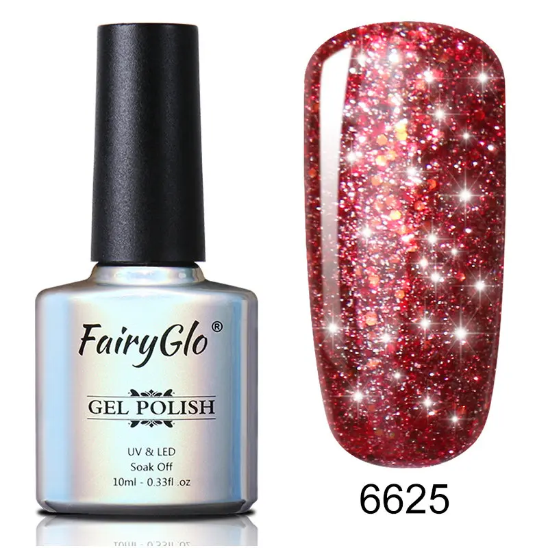 FairyGlo 10 мл Блестящий лак для ногтей Soak Off Semi Perment Nail Art Гибридный лак для стемпинга Эмаль Гель-лак Vernis Ongle - Цвет: 6625