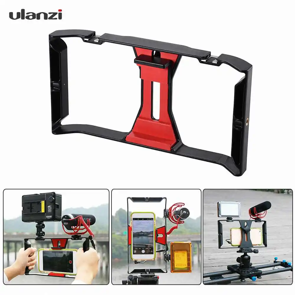 

Ulanzi Phone Stabilizer Film Making Rig Handheld Smartphone Stabilizer Holder Phone Clip w/ Hot Shoe Mount for iPhone LG Samsung