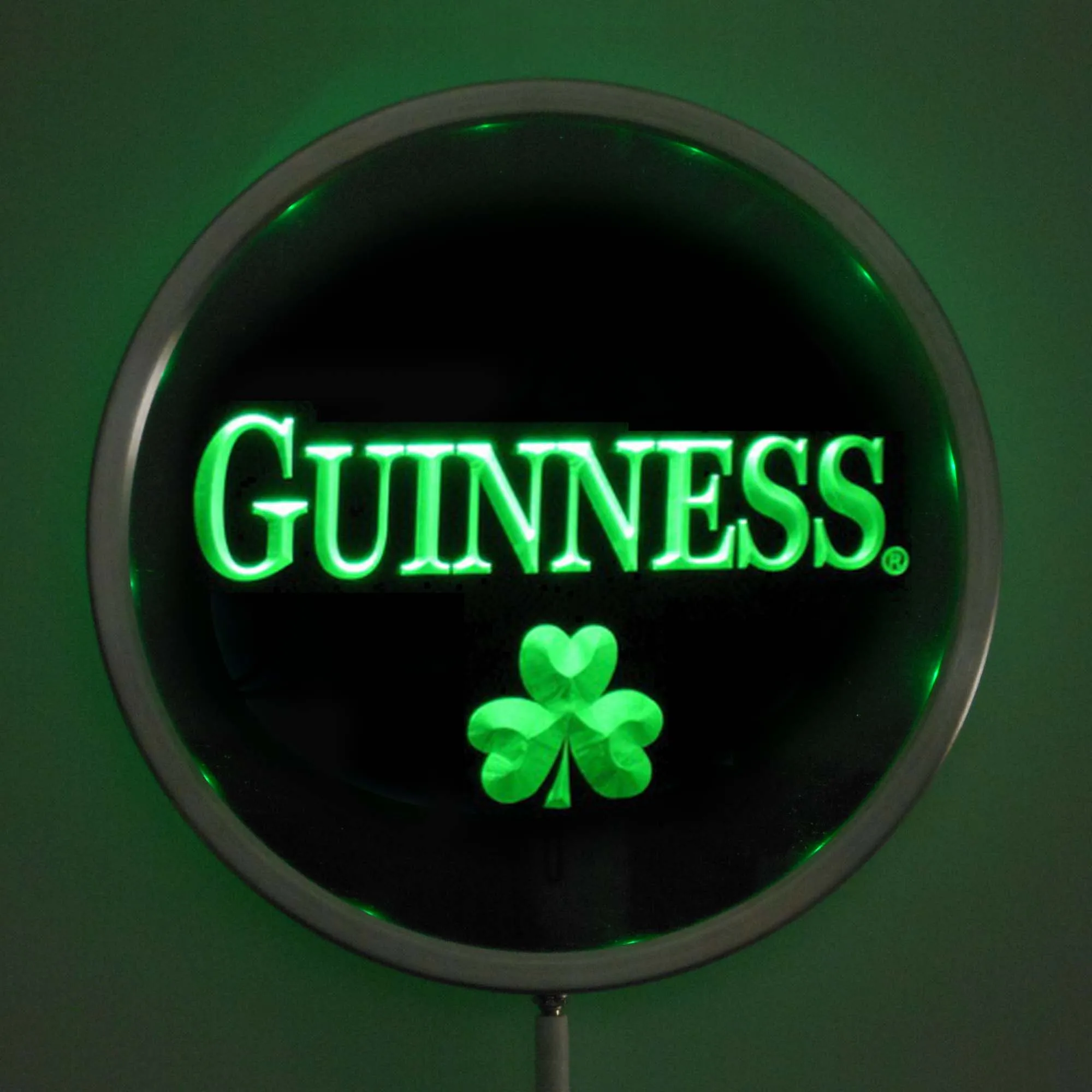 rs-a0095 Guiness Shamrock LED Neon Round Signs 25cm/ 10 Inch- Bar Sign with RGB Multi-Color Remote Wireless Control Function