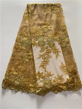 

2019 Latest French Nigerian Laces Fabric High Quality french Lace Fabric African Tulle Lace Fabric for wedding dress