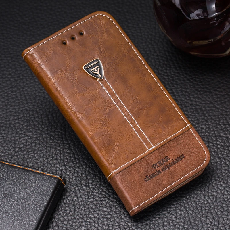 

VIJIAR Excellent design Inside collect flip PU leather metal sign contracted phone back cover case 5.5'For Lenovo Vibe P1 case