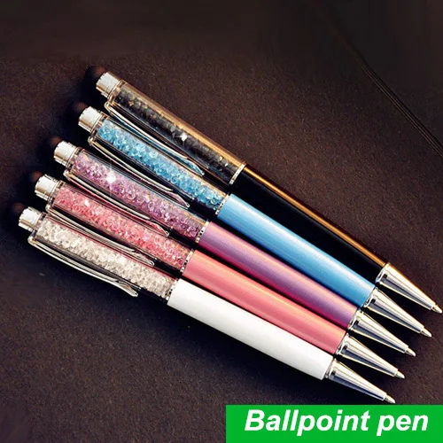 10 pcs/Lot Bulk Crystal pen Diamond ballpoint pens Stationery papelaria