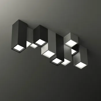 

Modern brief acrylic creative combination of geometric LED light fixture home deco DIY custom square ceiling lamp