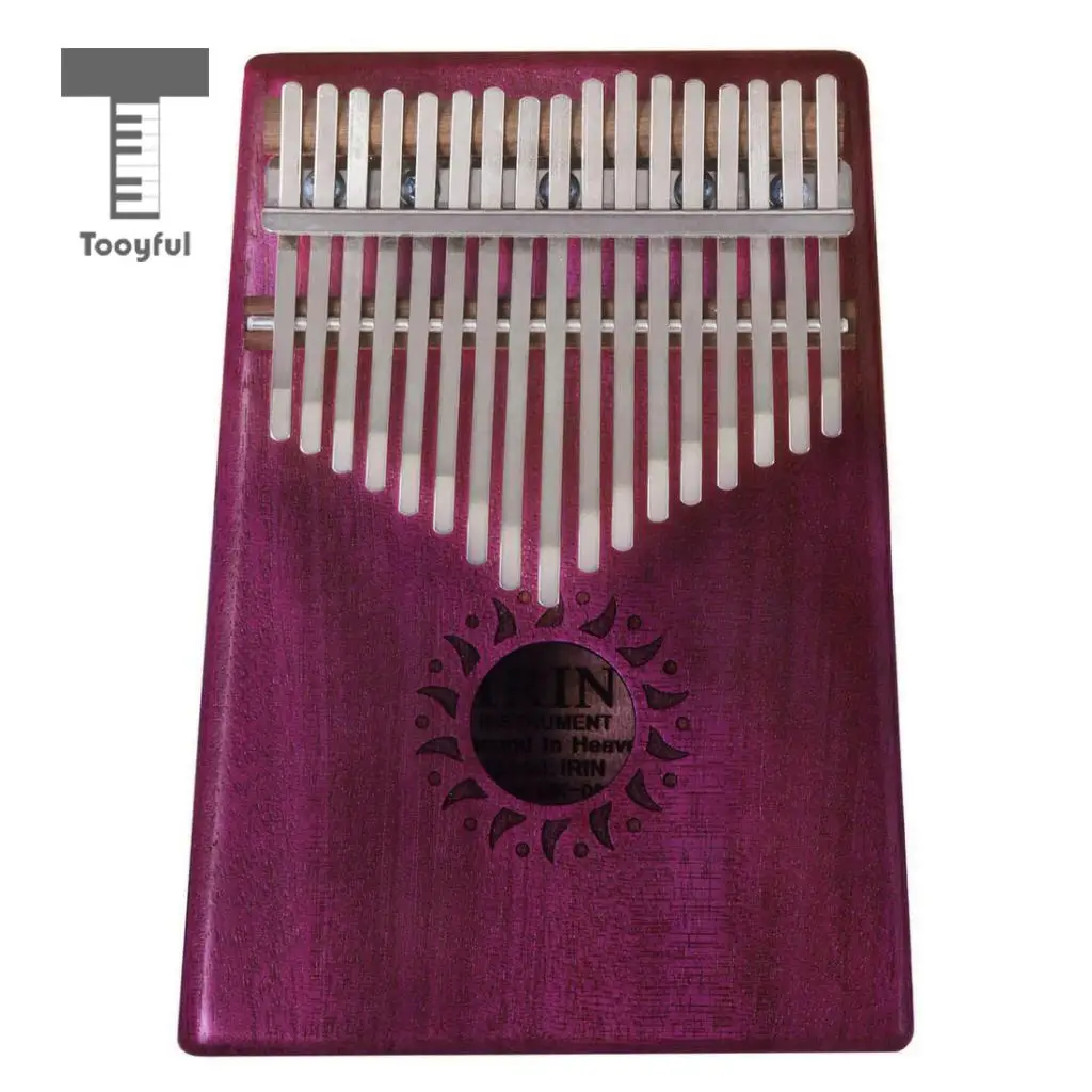 

Tooyful Wooden Kalimba Mbira Vintage Thumb Piano 17 Keys Shakeproof Case African Hand Percussion Fushcia