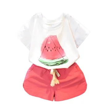 

Toddler Girl Clothing Vetement Fille Summer Girls Clothes Set Kids Tops and Shorts Watermelon Print Girls Clothing Set