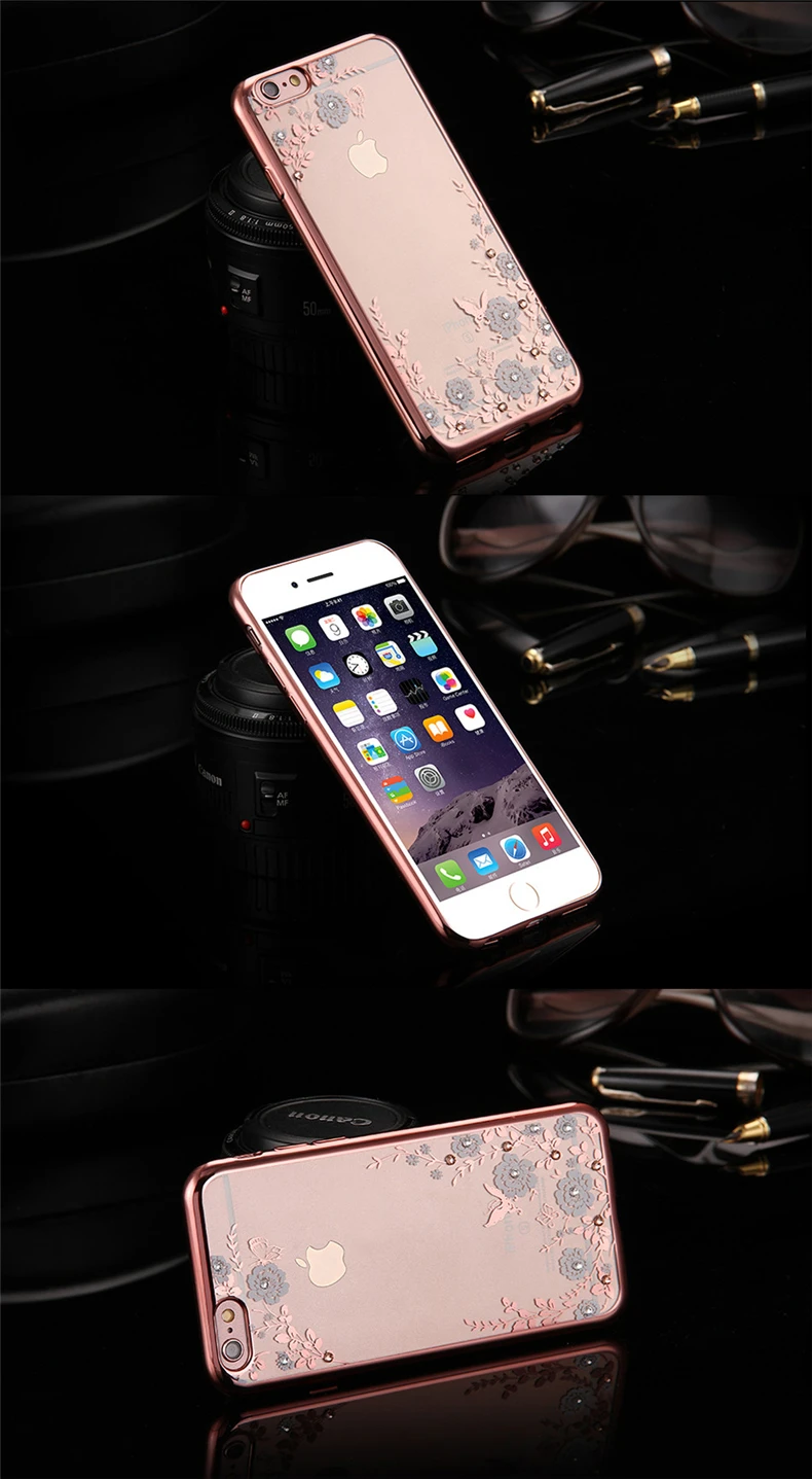 Чехол NFH Celular для iPhone 4, 4S, 5, 5S, SE, 6, 6S Plus, Роскошный чехол с блестящим узором для iPhone X, 5SE, 7, 8 Plus, гальванический бампер