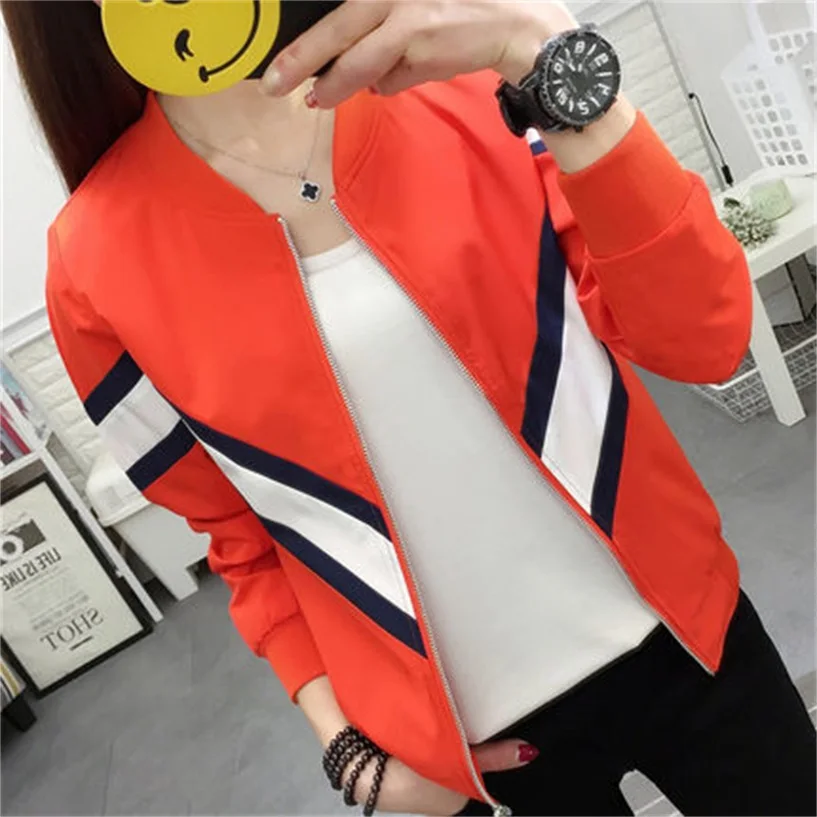 2018 spring and autumn women's new Korean version of Slim short paragraph jacket leisure wild simple baseball uniform | Женская