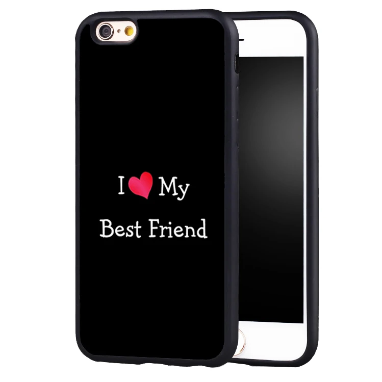 I love my best friends red heart Soft Silicone case Cover For iPhone X 8 7 7Plus 6 6S Plus 5 5S SE |