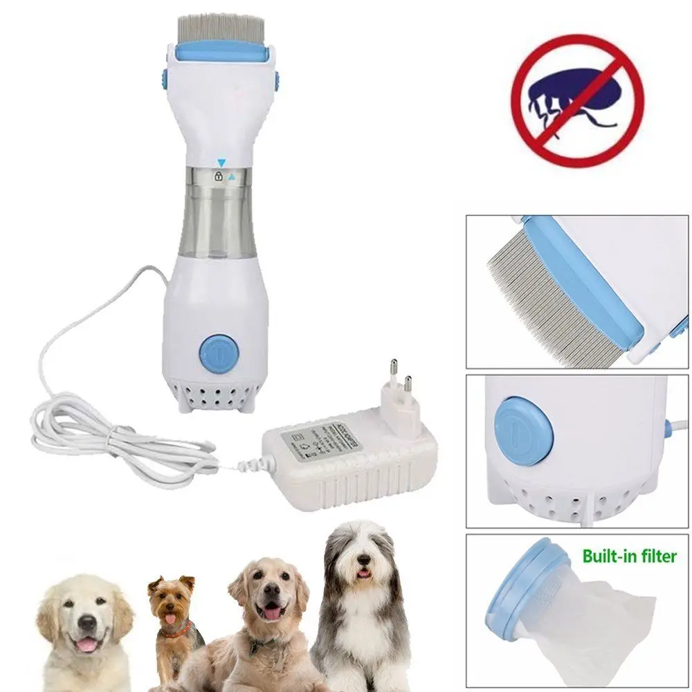 Electric Flea Comb Dog & Cat Hair Brush Lice Cleaner Tick Killer Pet Grooming Supply 