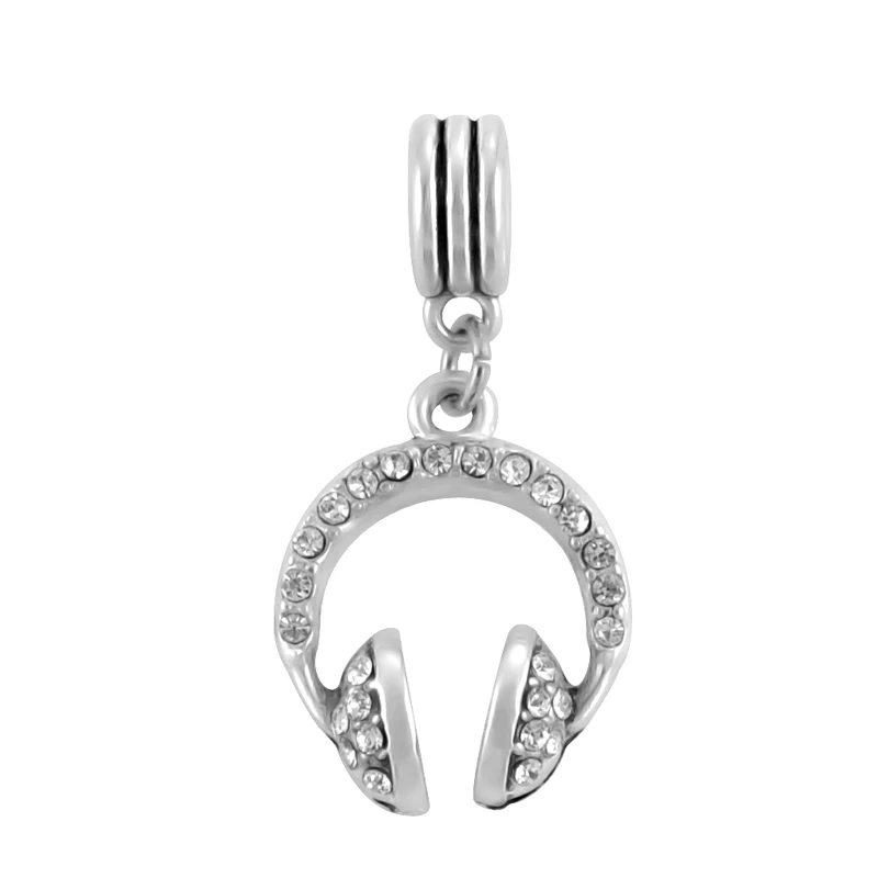 

Headphone Pendant Music Microphone Headset Charms Fit Pandora Charm Bead silver 925 original Bracelet DIY Fashion Jewelry SPP208