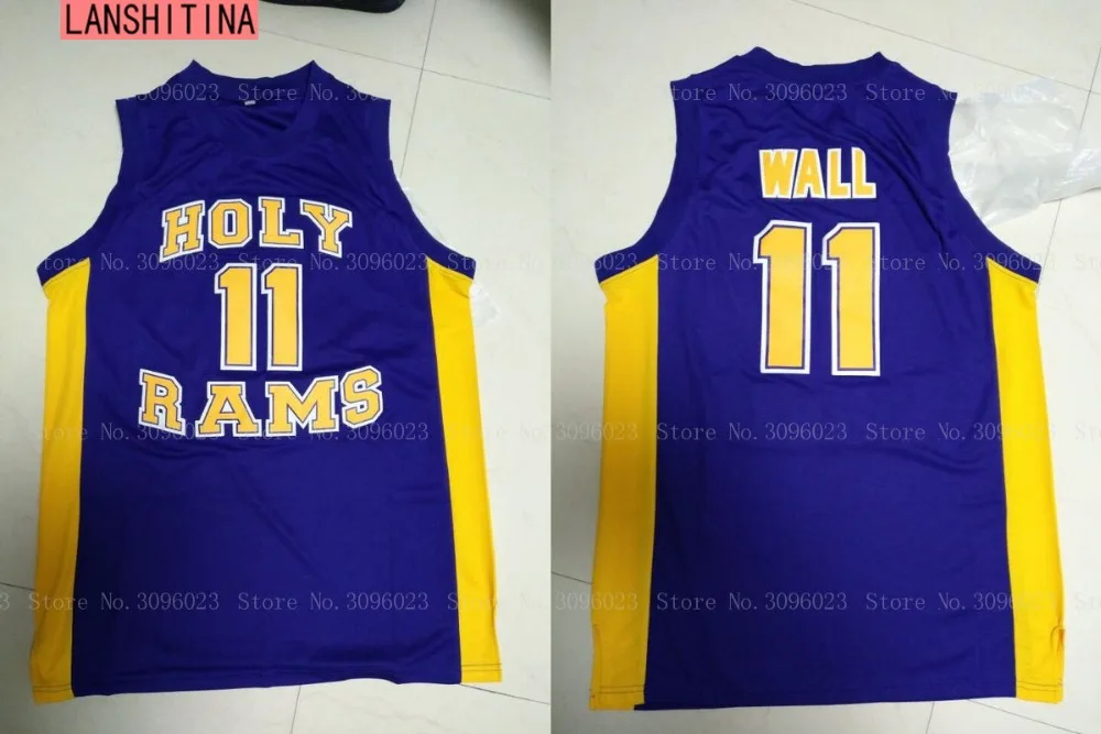 Basketball Jerseys John Wall Jersey #11 Holy Rams High School Stitch Purple Retro Shirts Cheap Throwback Shirt