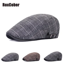 RoxCober мужские женские модные хлопковые головные уборы плюща повседневные Гольф вождения плоская кепка таксиста Кепка береты кепка газетчика Регулируемая солнцезащитная Кепка