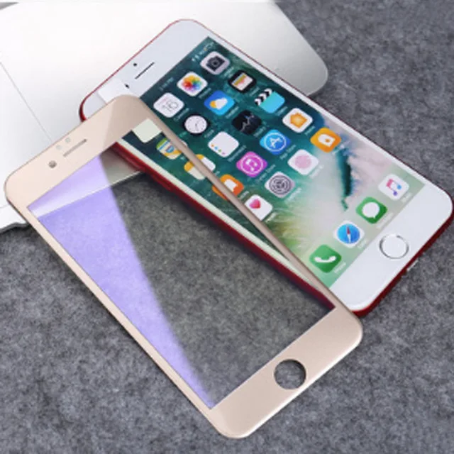 Для iPhone 7 полное покрытие протектор экрана 3D Arc Edge закаленное стекло черный белый золотой красный для iPhone7 6 6s plus стеклянная защитная пленка - Цвет: Gold