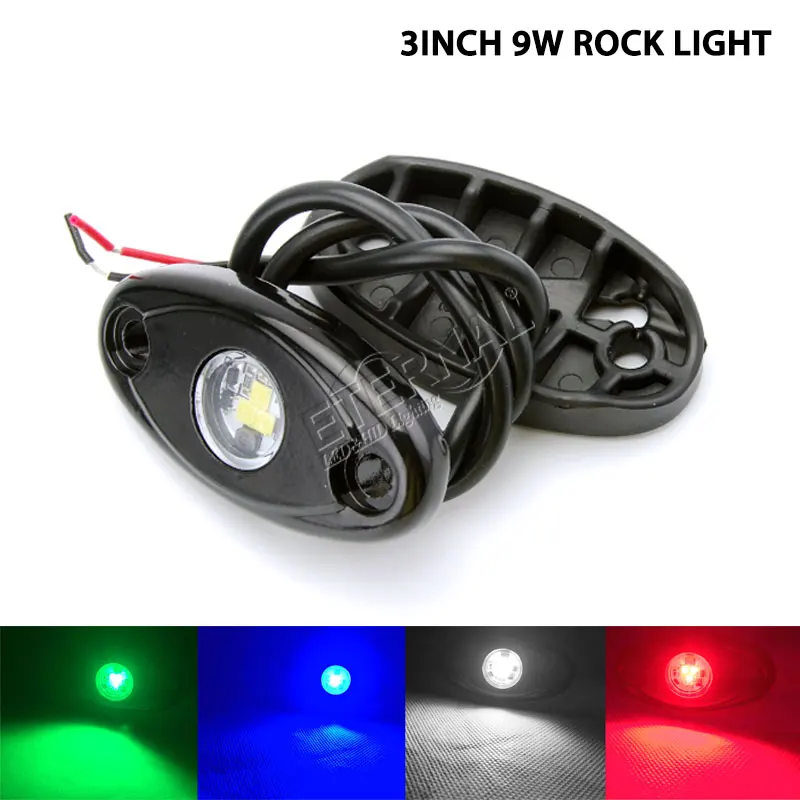 

free 2x 9W LED fog rock light offroad work lamp car styling accessories running lamp 4x4 ATV UTV trucks motorcycle marine boat