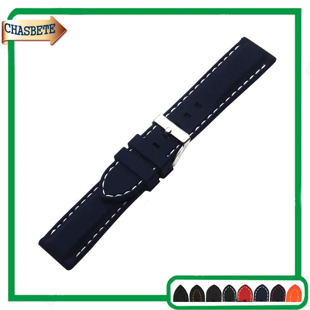 Silicone Rubber Watch Band for Asus ZenWatch 1 2 Men WI500Q WI501Q 22mm Resin Strap Belt Wrist