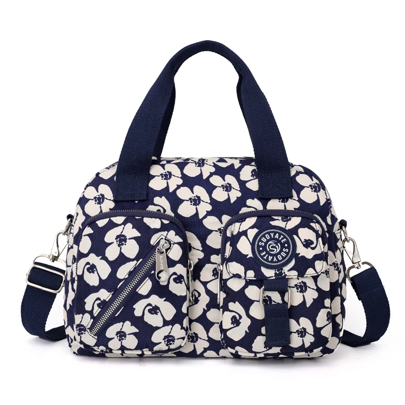 Tanie 2019 wysokiej jakości torebki damskie na ramię Lady torebki z nadrukiem torba materiałowa Nylon Casual Messenger torby zakupy plaża 13 kolorów