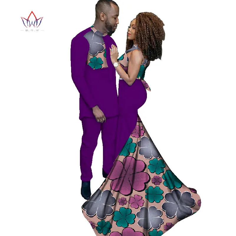 

2017 Fashion African Clothing Dresses for Women Ankara Style Batik Prints Men's Suit & Lady Sexy Dress Couples Clothing WYQ52